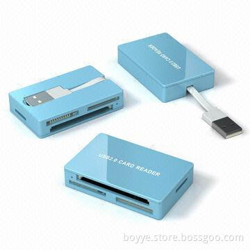 USB2.0 Card Readers, Super Slim Square Design, Multiple Colors Available